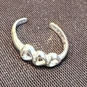 MWS 925 Sterling Adjustable Triple Heart Pinky Ring